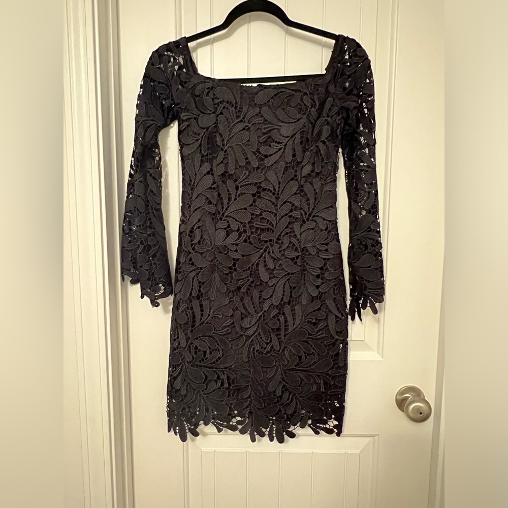 Bardot Womens Dress Flora Lace Off-The-Shoulder Long Sleeves Mini Size 2
